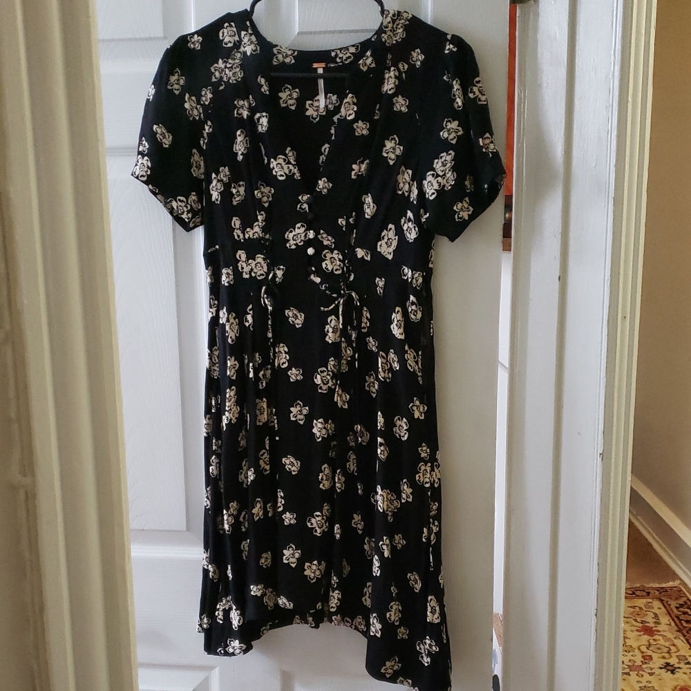 Free people floral cap sleeve dress